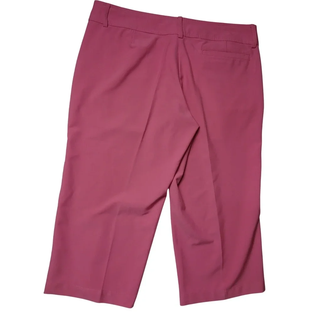 Pebble Beach Dry-Luxe Performance Pink‎ Golf Capri Womens 12 Bermuda Stretch